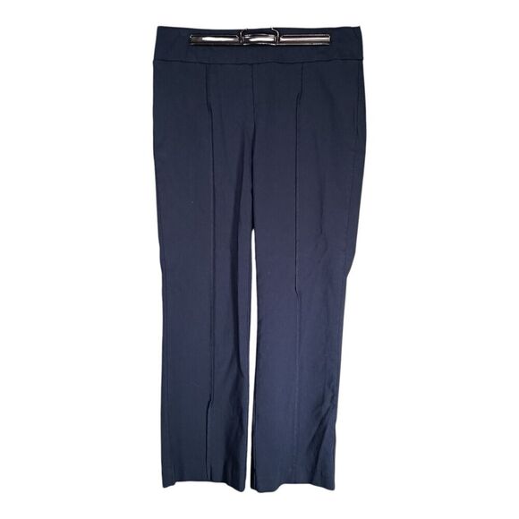 J. McLaughlin Pants Cropped Pull-On Straight Front Seam Navy Blue Women's 6 - Picture 1 of 4